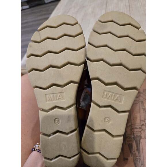 MIA Women's Lauri Wedge Sandals Brown Strappy Size 8 Casual - Picture 6 of 6